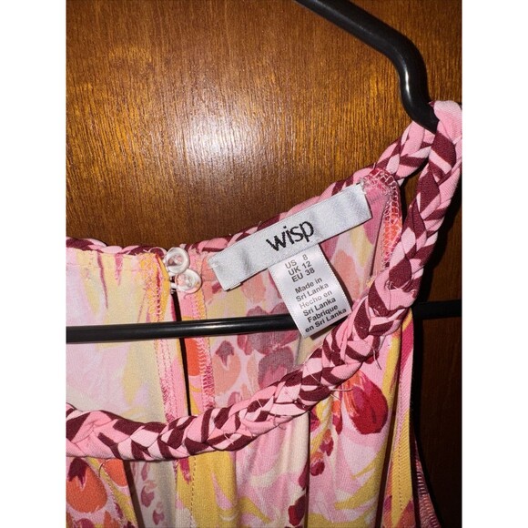 Wisp Womens Floral Pink And Yellow Maxi Dress Size 8 - Picture 5 of 8